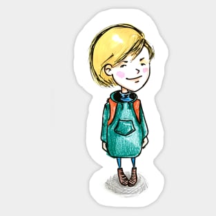 cute little girl smiling Sticker